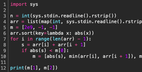 [Python] 2470: 두 용액