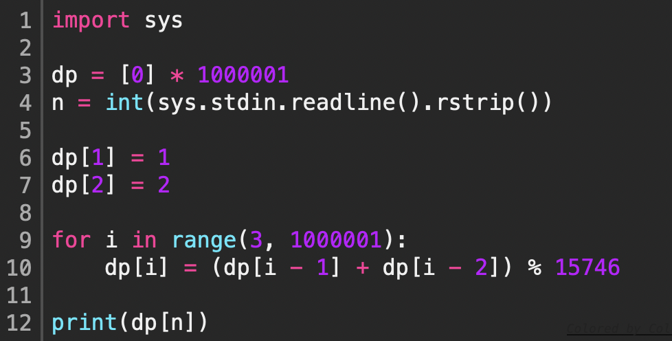 [Python] 1904: 01타일