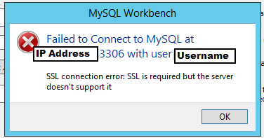 MySQL Workbench 오류 (SSL connection error)